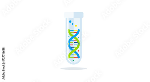 DNA Test Tube Illustration for Scientific Research.