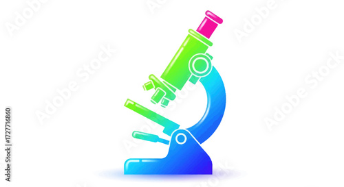 Colorful Gradient Illustration of a Scientific Microscope.