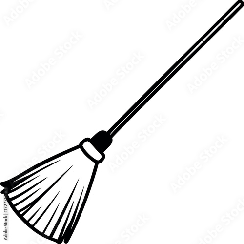 broom isolated on white background vector