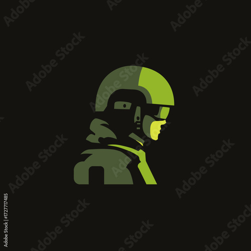 Soldier in helmet