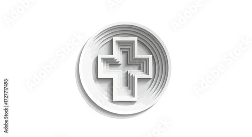 3D Rendered White Medical Cross Symbol on Circle. Free Download 3D Rendered White Medical Cross Symbol on Circle. - GFXLoad