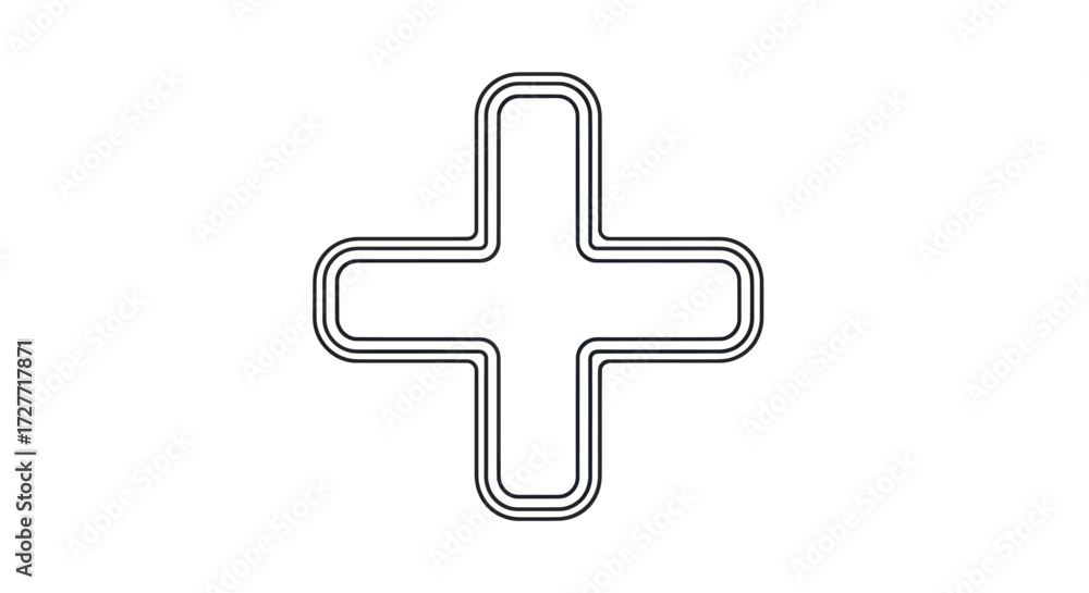 Fototapeta premium Simple Double-lined Plus Symbol Design.