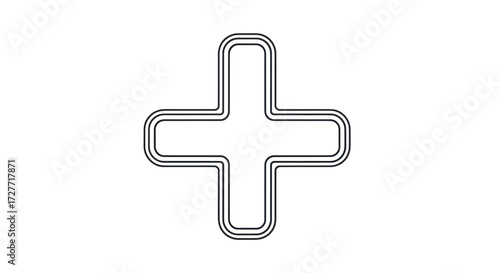 Simple Double-lined Plus Symbol Design.