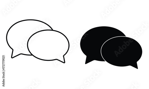 Dialogue Bubbles in Silhouette: Iconic speech bubbles in sleek silhouettes, symbolizing communication and conversation, perfect for conveying dialogue, messages and discussions.