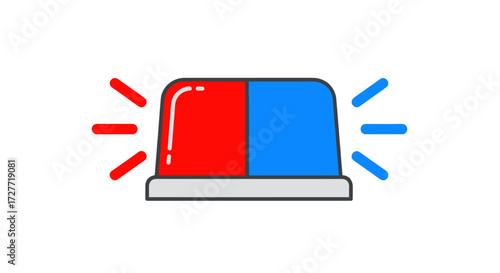 Red and Blue Flashing Emergency Beacon Light.