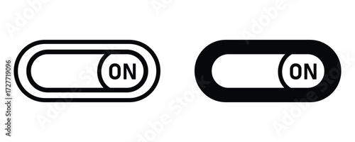 On-Off Switch Icon: A minimalist depiction of an on-off switch, showcasing its essential functionality through a clean, monochrome design.