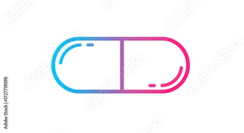 Gradient Pill Capsule: Modern Medical Treatment Icon.