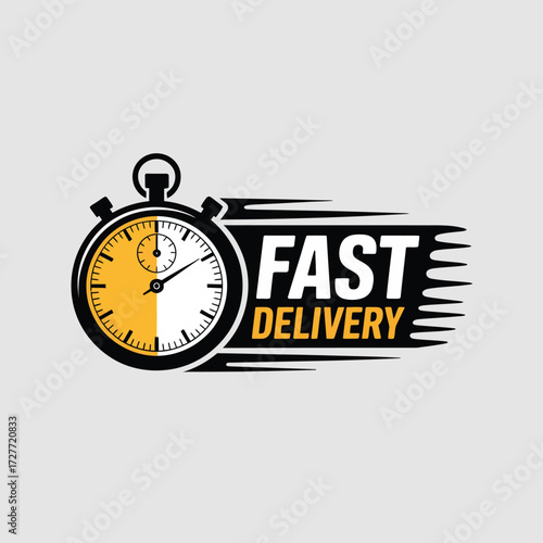 Modern vector logo design of a stopwatch indicating fast delivery service vector