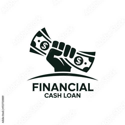 Minimalist financial cash loan logo vector illustration scalable icon eps for business vector
