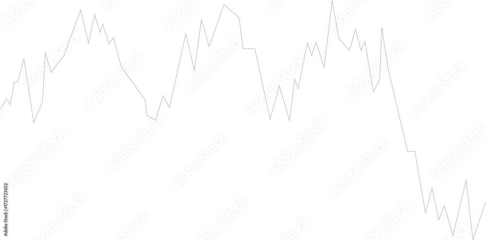 Obraz premium Dashed line graph with flowing wave-like motion representing continuous data changes across fluctuating market scenarios.