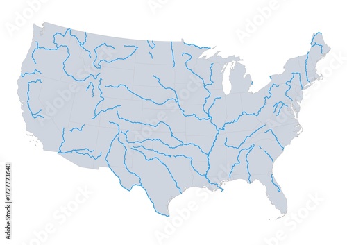 Map of major rivers in the United States