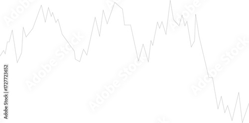 Dashed line graph with flowing wave-like motion representing continuous data changes across fluctuating market scenarios.