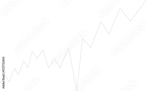 Black dashed line chart showing fluid transitions between data points in financial flow representation.