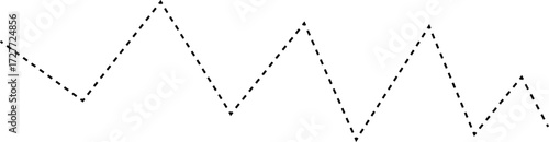 Dashed minimal wave diagram composed of a smooth line to represent cyclical data trends.