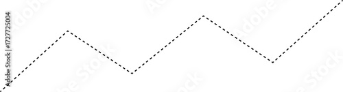 Dashed stock line showing a modest upward movement representing gradual financial improvement.