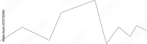 Dashed flat line showing a consistent level with no directional change in trending data.