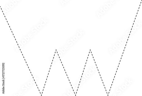 Dashed minimal chart element showing triple bottom formations signaling repeated low points.