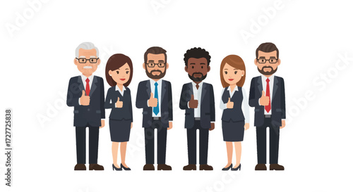 Diverse Group of Business Professionals in Formal Attire.