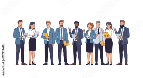 Diverse Group of Professional Business People Standing Together.