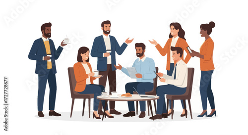 Diverse Group of Professionals Engaging in Business Meeting.