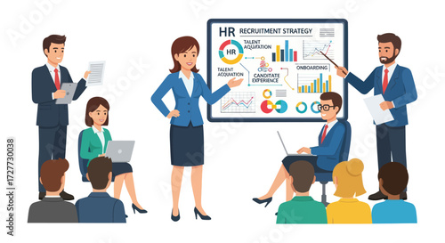 Business Presentation with Diverse Team.