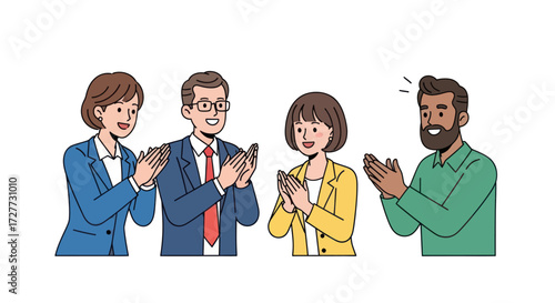 Group of Diverse People Clapping Hands in Appreciation and Celebration.