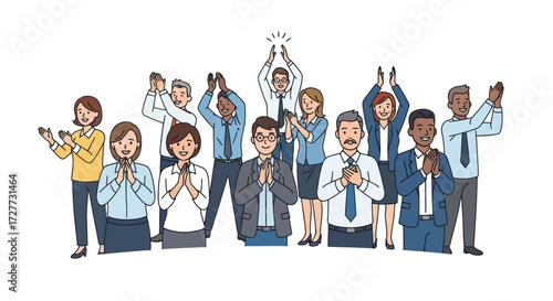 Diverse Business Professionals Celebrating Success.