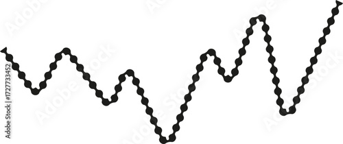 Dotted path forming an angular structure with interconnected points creating a jagged effect.