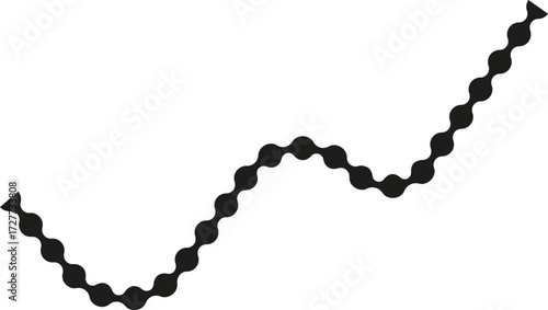 Dotted wave path with uneven peaks and varying spacing forming an unbalanced and asymmetrical contour.