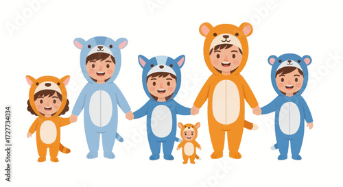 Diverse families embracing and holding young children in warm loving poses.