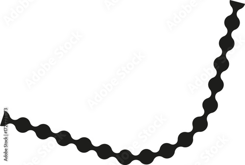 Winding dotted path resembling serpentine trails with interconnected curved links.