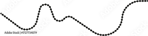 Dotted path forming sharp peaks with distinct, angular upward and downward connections.