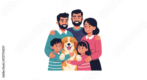 Diverse Wedding Couples Celebrating Love in Cartoon Style Illustrations.