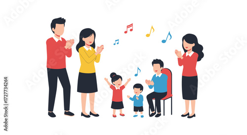 Diverse Cartoon Tennis Players in Action with Rackets and Balls.