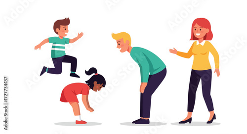 A collection of diverse cartoon taxi drivers and passengers interacting with their cars and using a ride-hailing service.