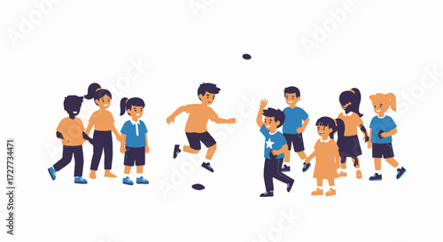 Cute Cartoon Baby Animals and Toys Illustration Set.