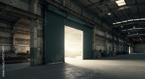 Wallpaper Mural Roller shutter door wall in large factory warehouse Torontodigital.ca