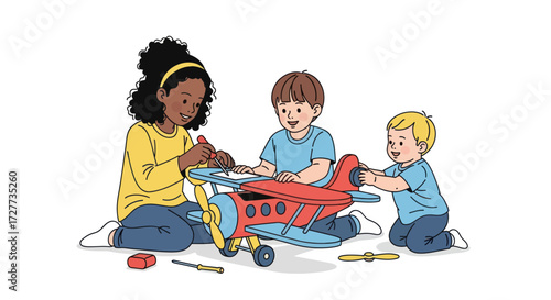 Group of Diverse Nurses in Blue Uniforms Carrying Medical Equipment on Trays.