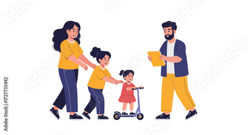 Diverse group of friends taking selfies with smartphones one posing in a mirror.