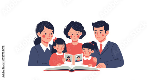 A collection of cartoon illustrations showing diverse veterinarians caring for various dog breeds during a check-up.