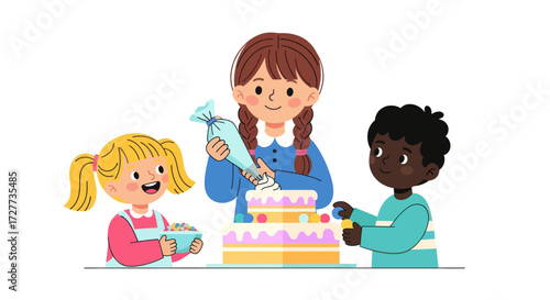 Diverse group of cartoon men playing electric guitars in various dynamic poses.