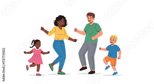 Firefighters in Action: Climbing Ladder Hose Rescue and Firetruck Illustration.