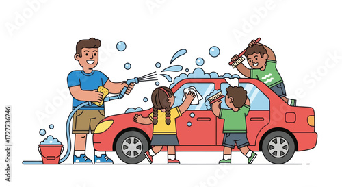 Diverse Group of People Trimming and Styling Beards with Scissors and Tools.