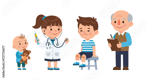 Six Diverse Yoga Poses on Colorful Mats.