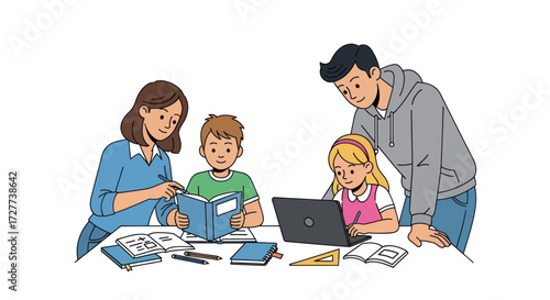 Vector Illustration of Farmers and Farming Equipment in Action.
