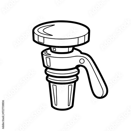 Metallic champagne stopper in minimalist black and white design  