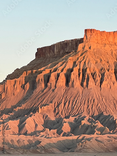 Desert Butte Landscape at Sunset