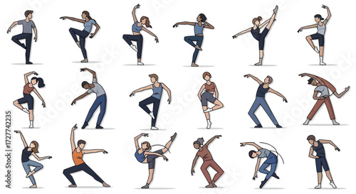 Diverse Ballet Dancers in Dynamic Poses.