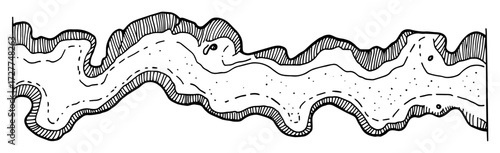 sketch of winding abstract road or trail