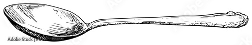 hand drawn vintage spoon sketch